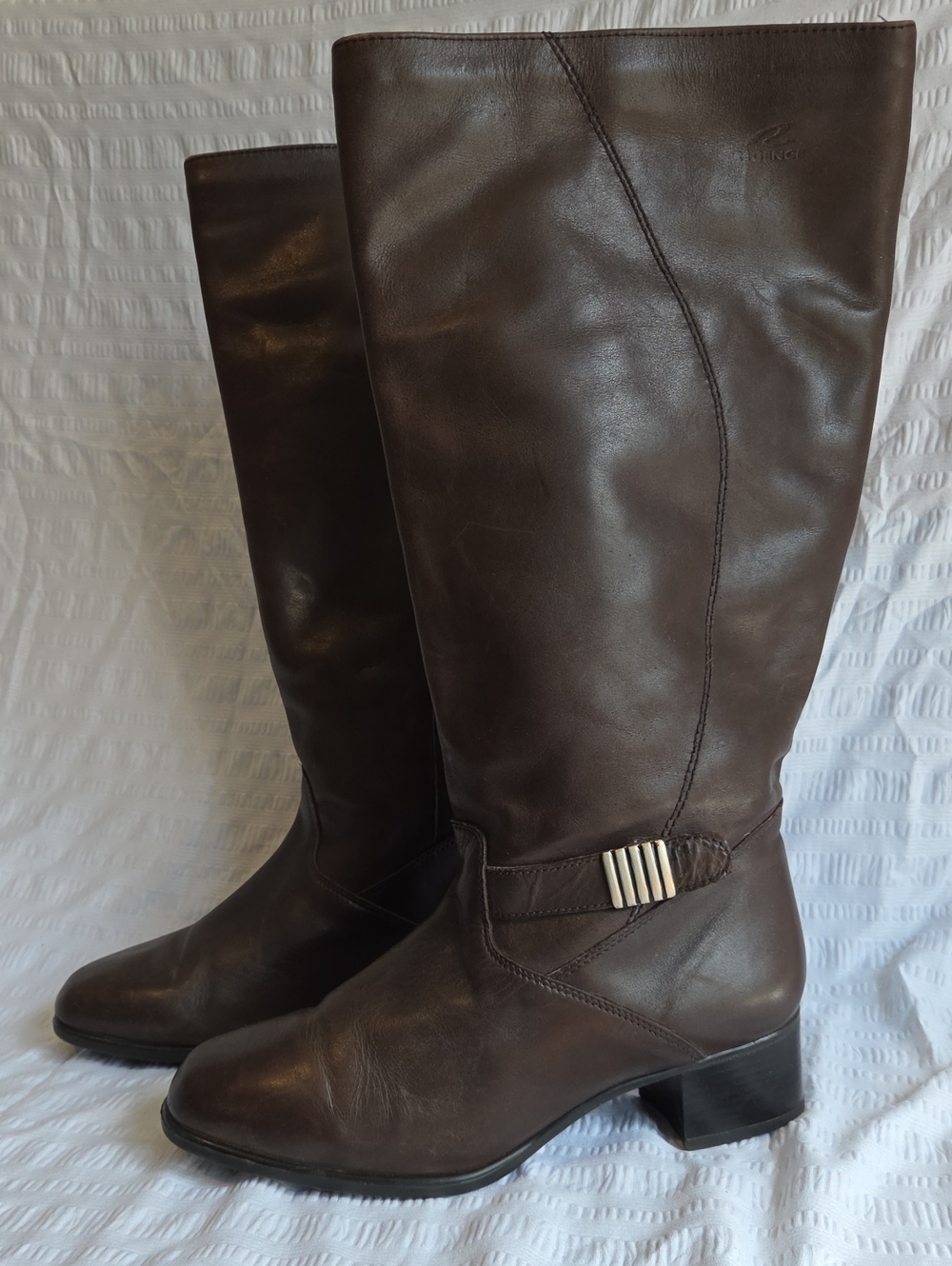 Régence Brown Leather Knee-high Boots